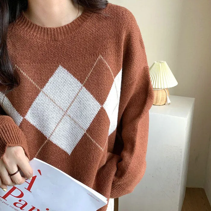 80's Grandma Argyle Sweater