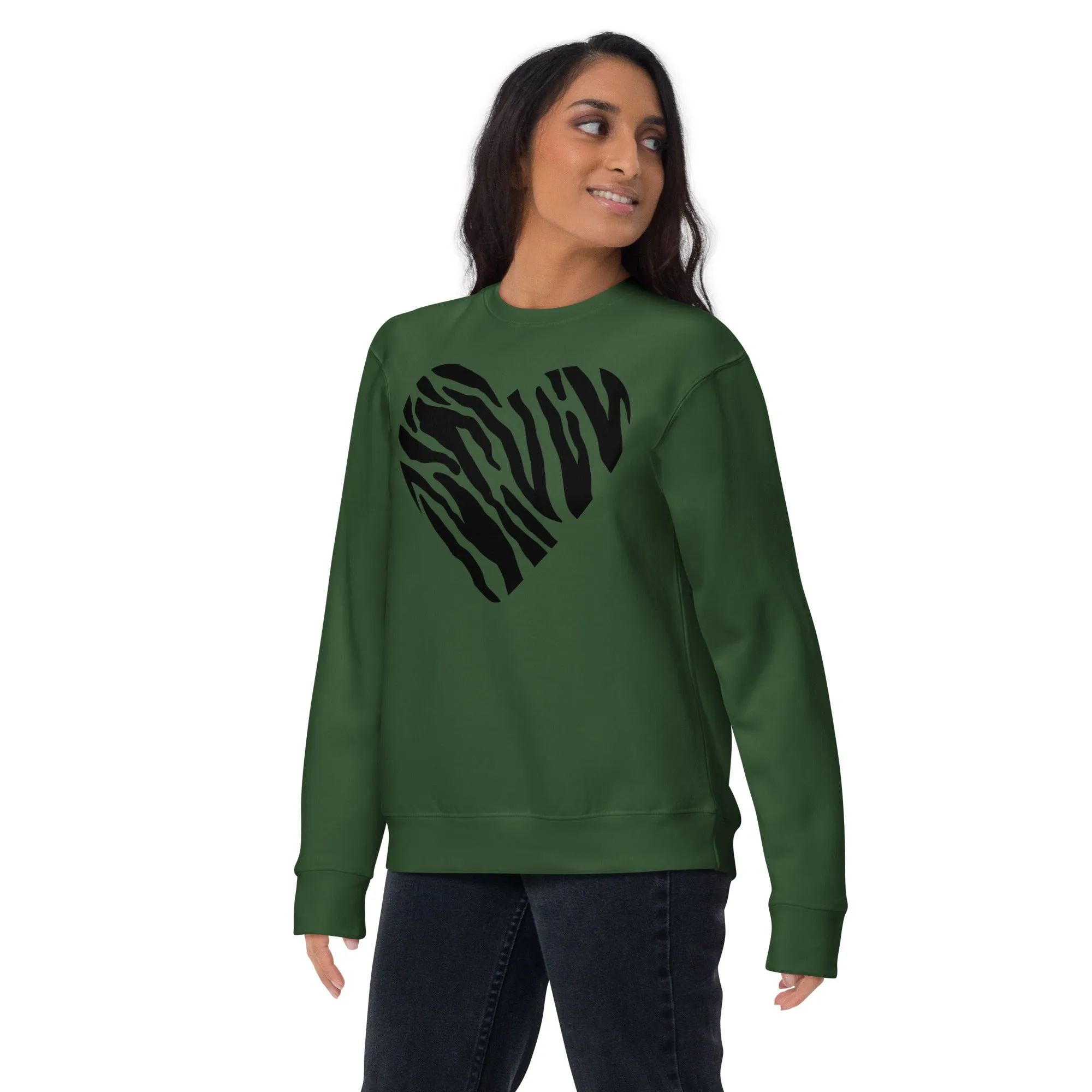 Animal Print Heart Unisex Premium Sweatshirt, lioness-love