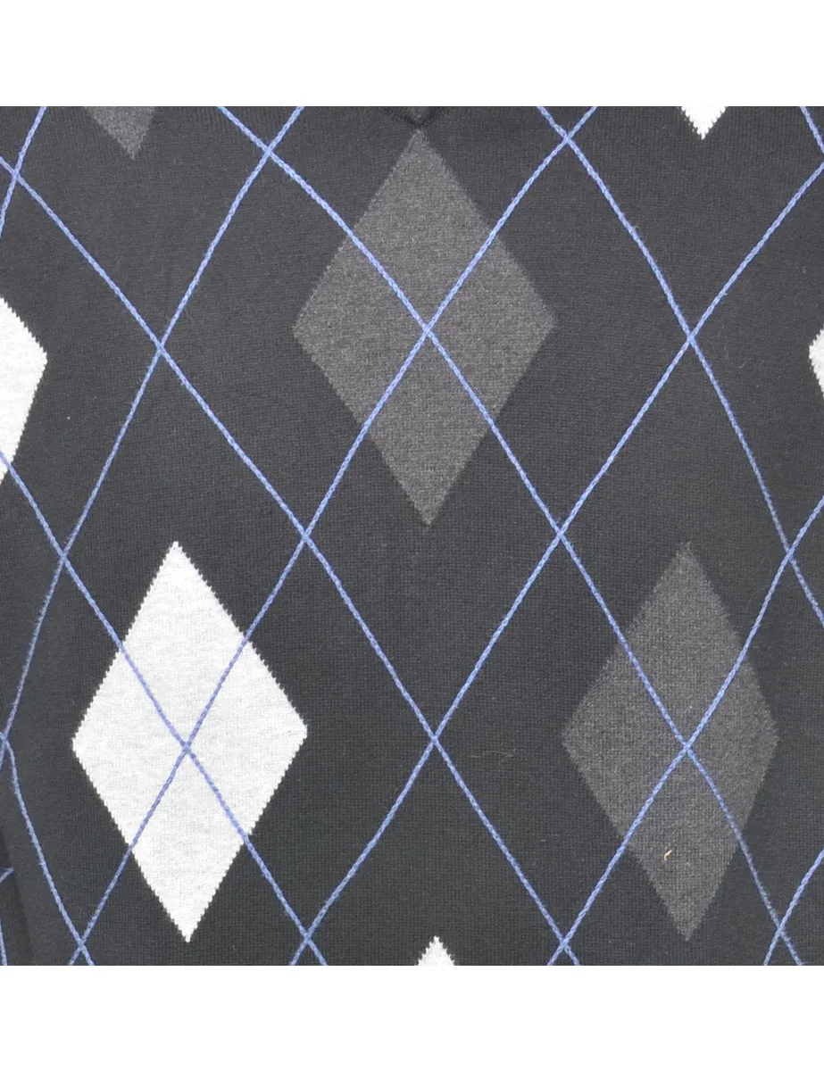 Argyle Black Classic Jumper - M