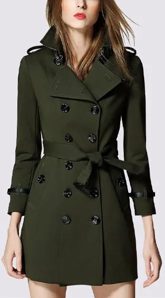 Army Green Short Trench Coat