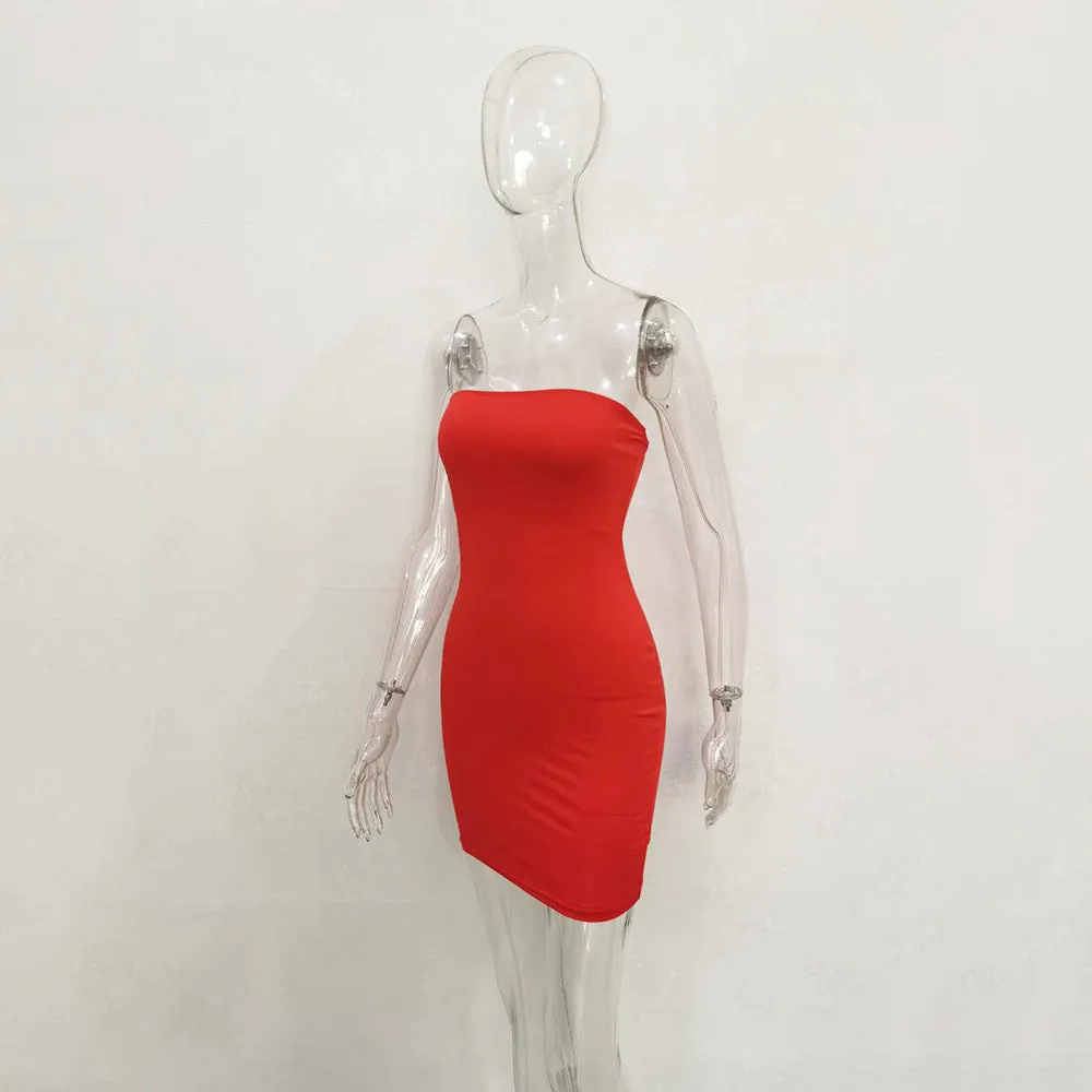 Bandau Stretchy Strapless Holiday Dress