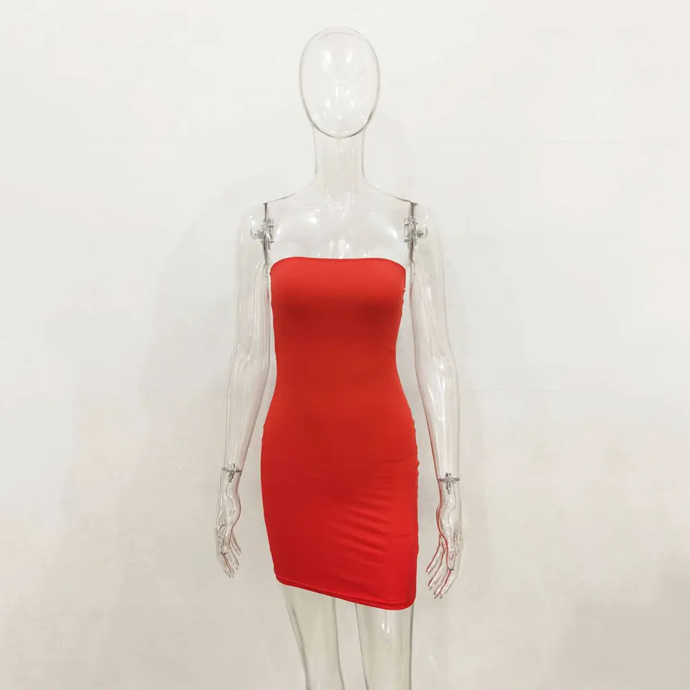 Bandau Stretchy Strapless Holiday Dress