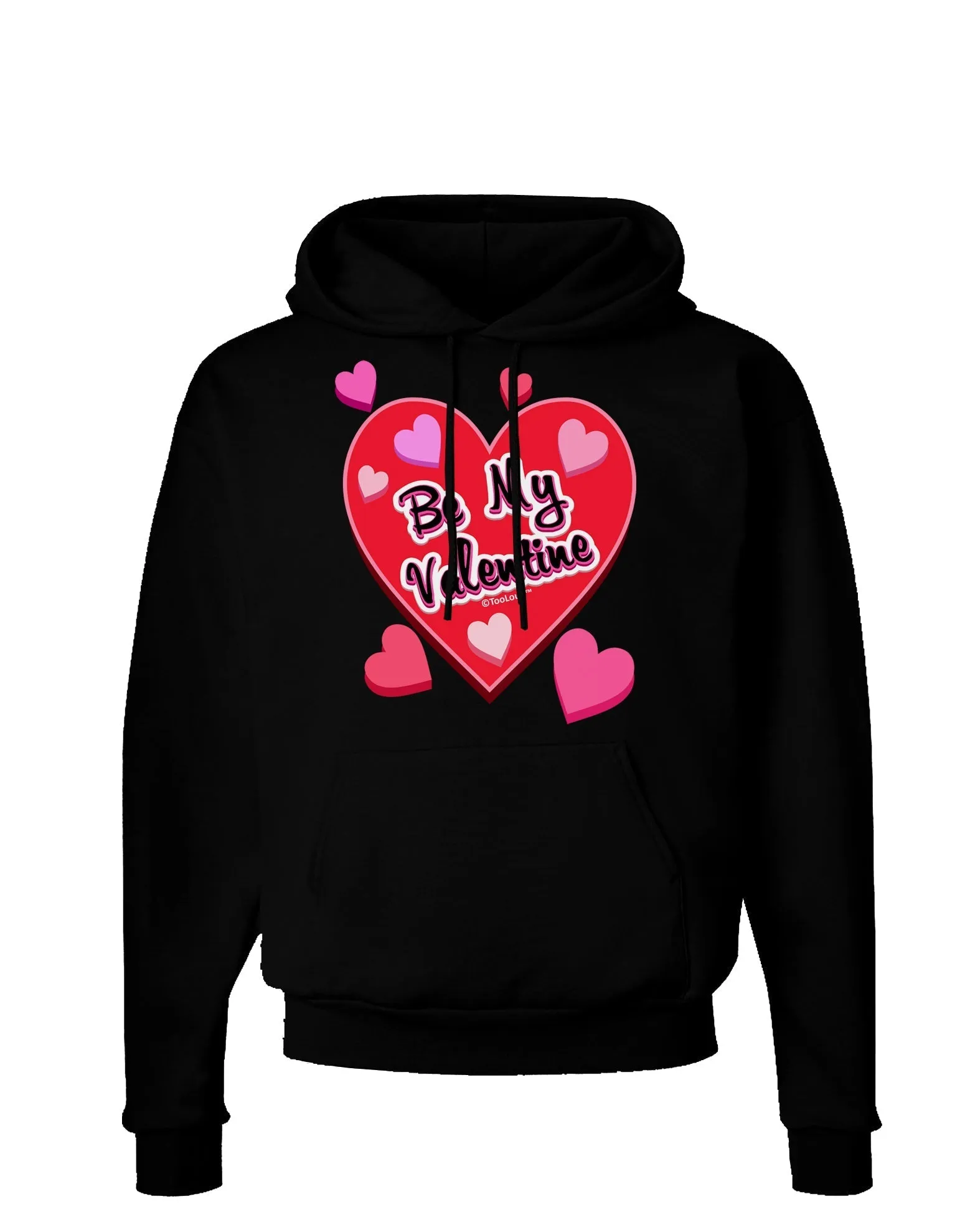 Be My Valentine Romantic Hearts Dark Hoodie Sweatshirt