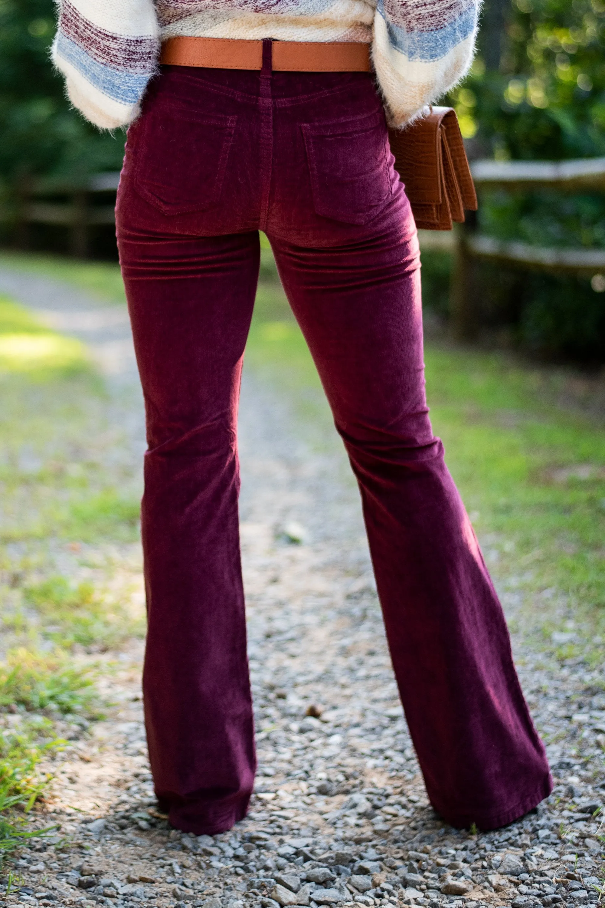 Best Behavior Zinfandel Red Corduroy Pants