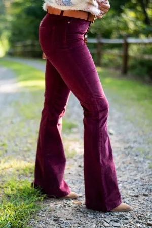 Best Behavior Zinfandel Red Corduroy Pants