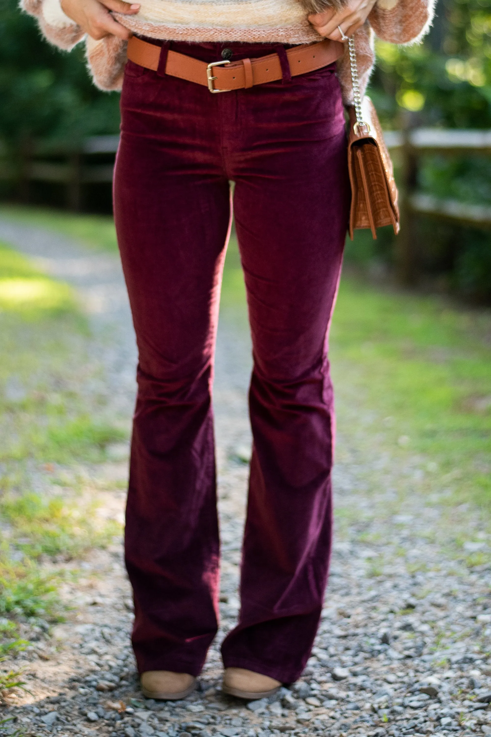 Best Behavior Zinfandel Red Corduroy Pants