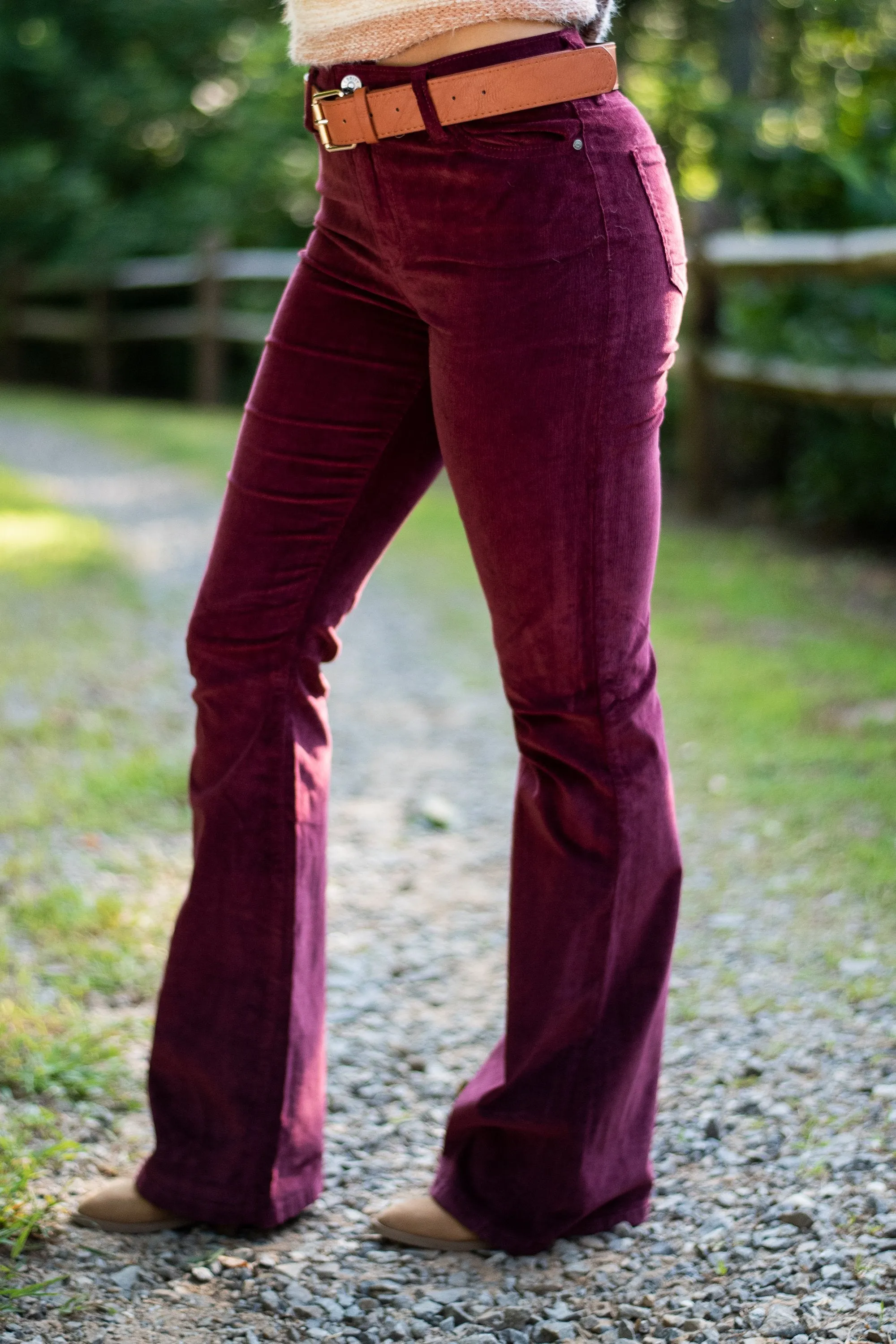 Best Behavior Zinfandel Red Corduroy Pants