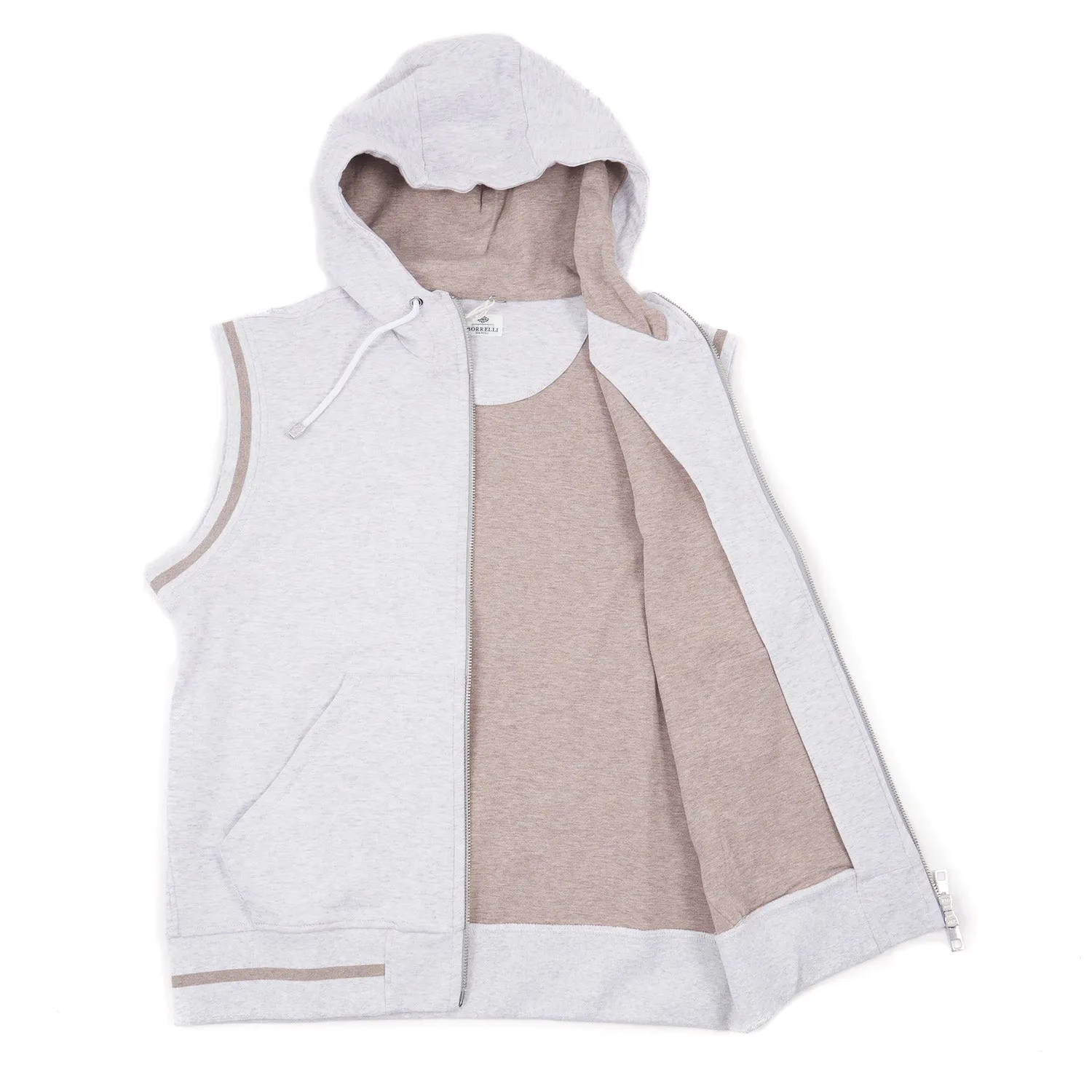 Borrelli Sleeveless Hooded Sweatshirt-Vest