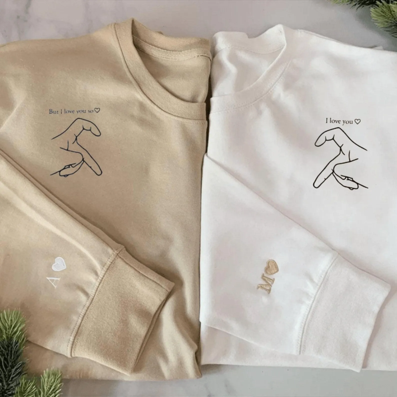 But I Love You So Hand Gesture Matching Couple Hoodies – Custom Cute Sweatshirts for Couples