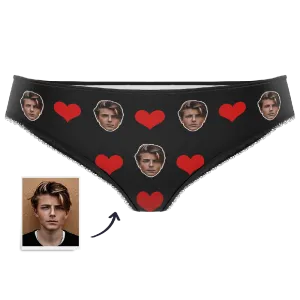 Couple Women's Custom Face Heart Panties