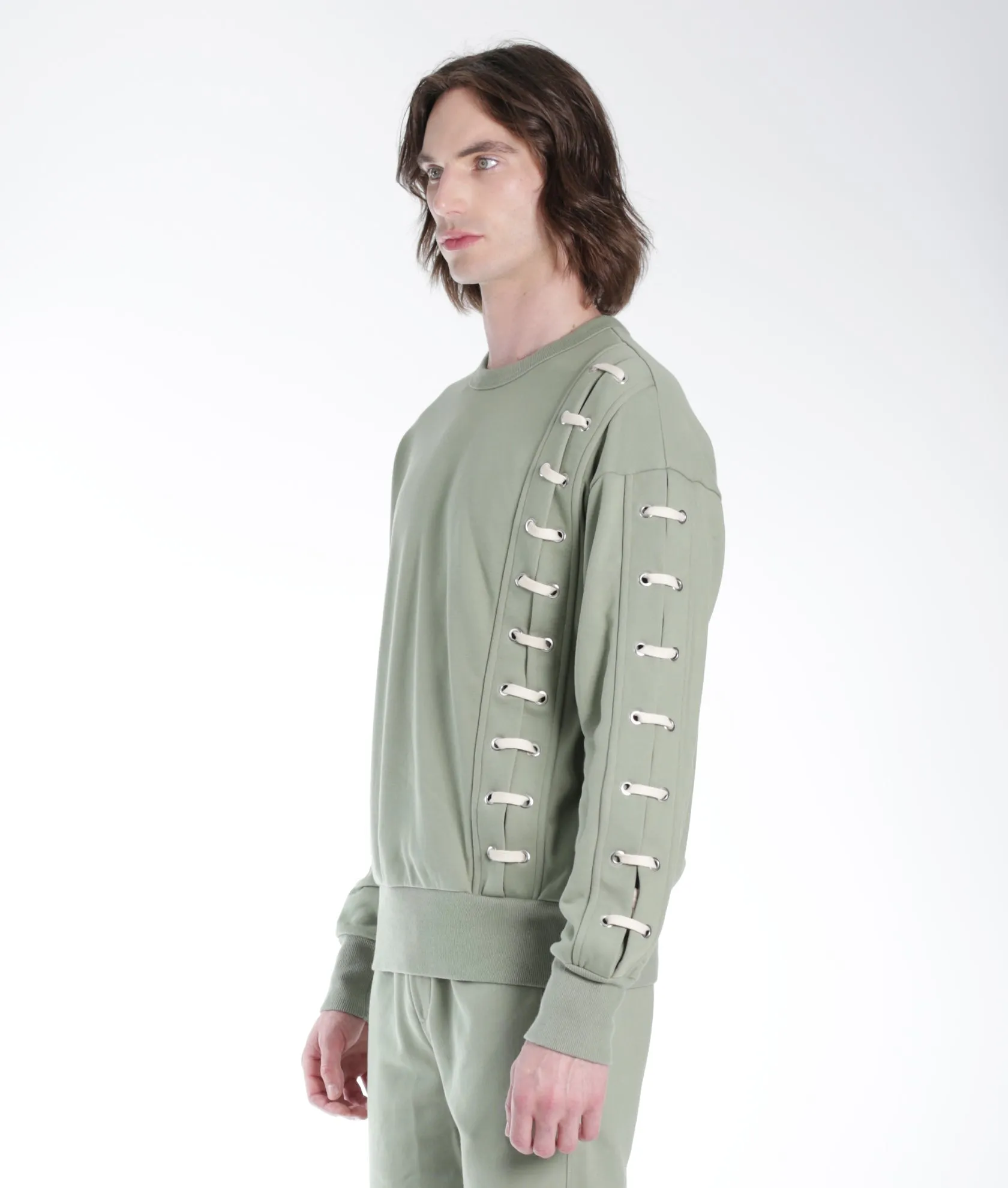 CREW SWEATSHIRT IN ASPEN LACE