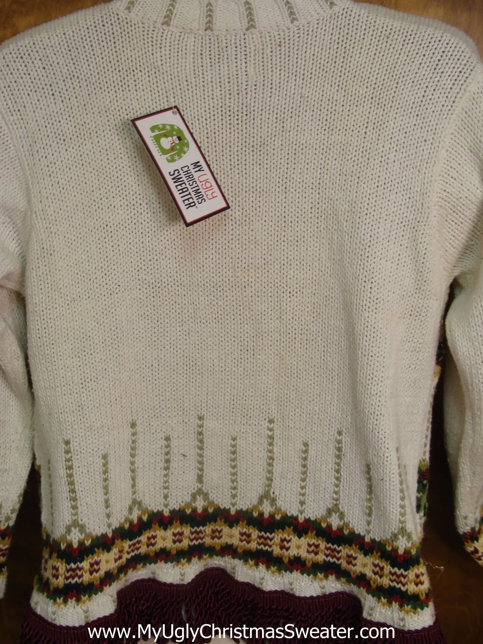 Cute Christmas Sweater 80s Green and Gold