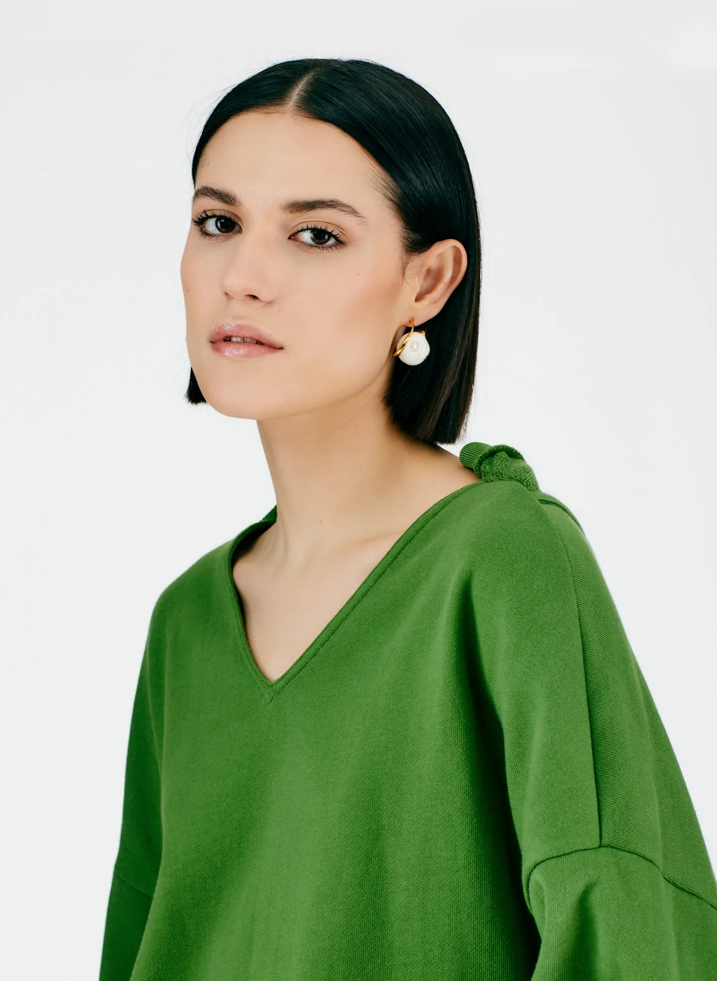 Cutout Dicky Neck Sweatshirt