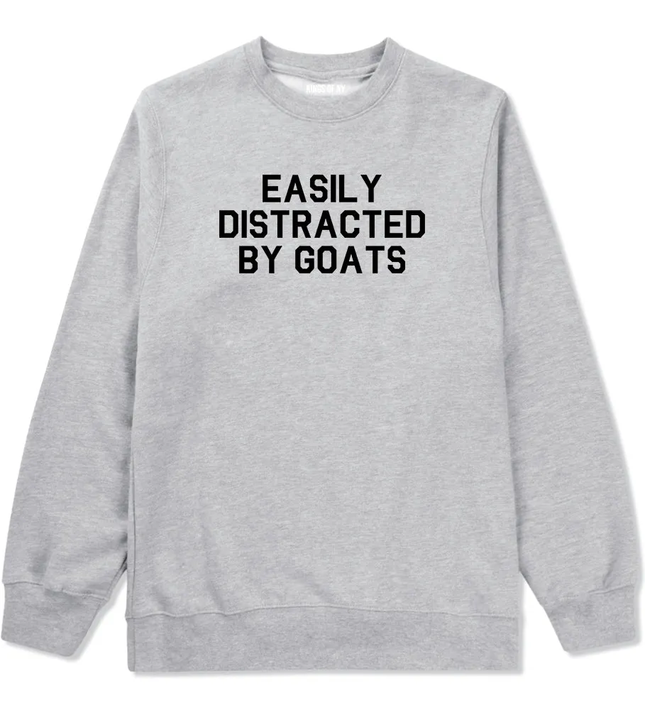 Easily Distracted By Goats Mens Crewneck Sweatshirt