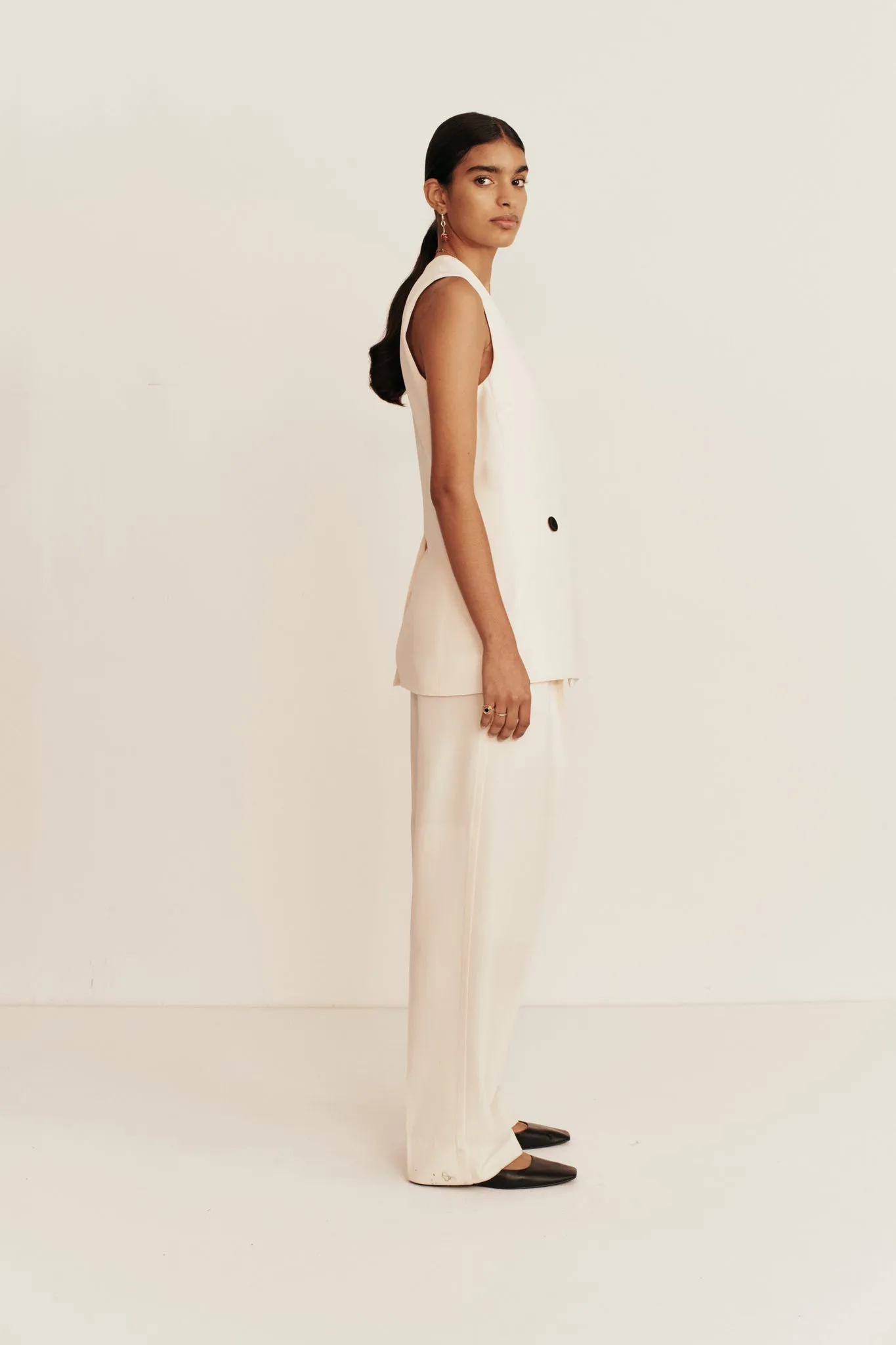 Esse Studios Portia Tailored Trouser - Crema
