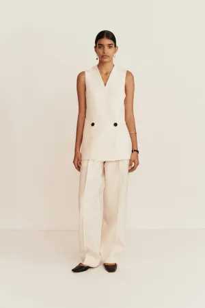 Esse Studios Portia Tailored Trouser - Crema
