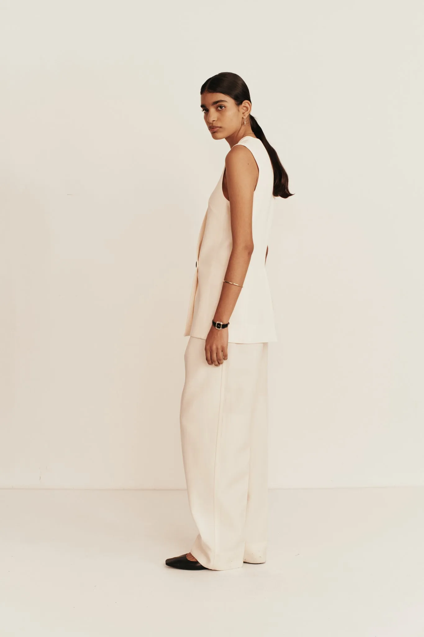 Esse Studios Portia Tailored Trouser - Crema