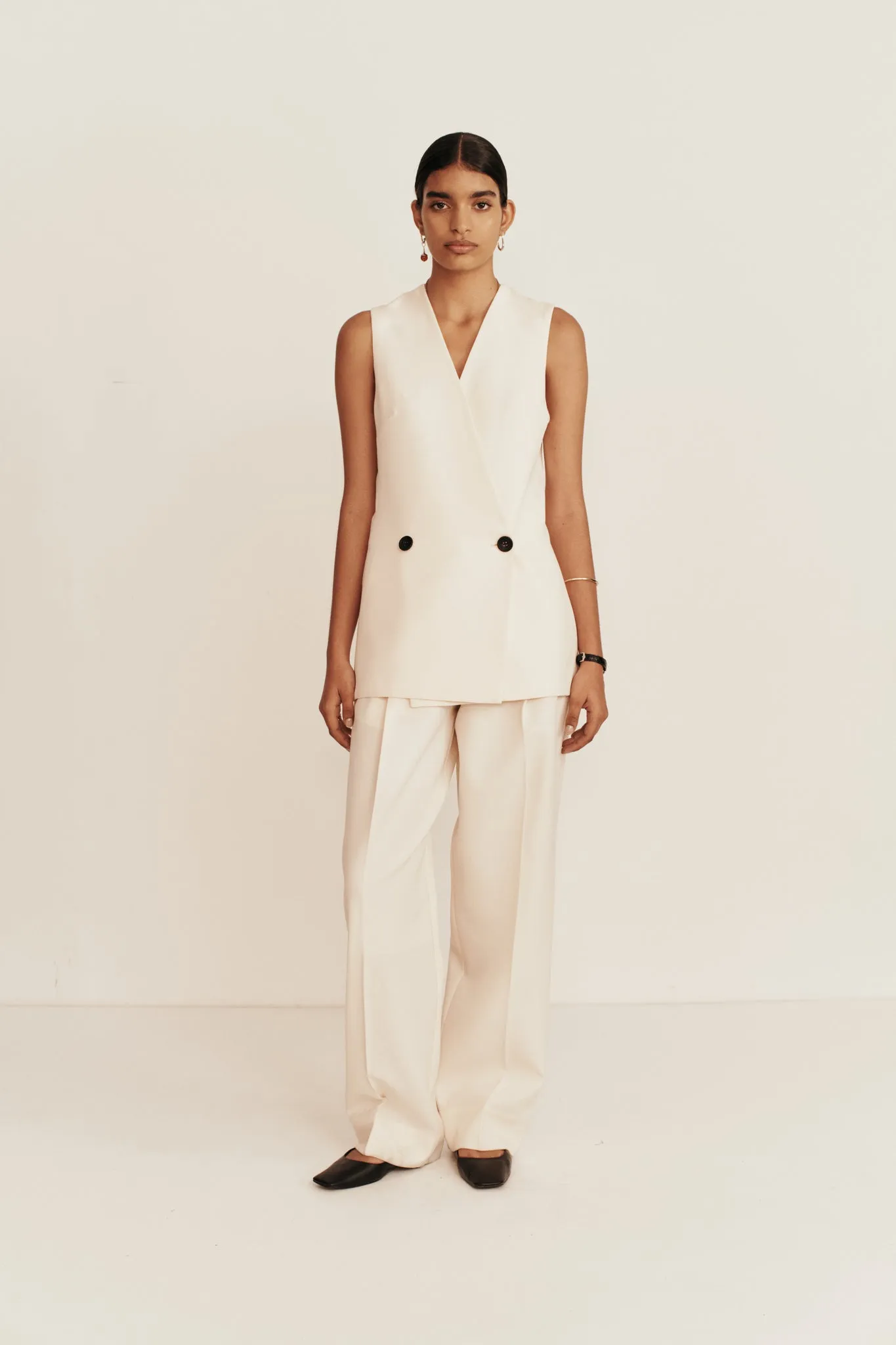 Esse Studios Portia Tailored Trouser - Crema