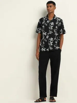 ETA Black Relaxed-Fit Mid-Rise Cotton Chinos