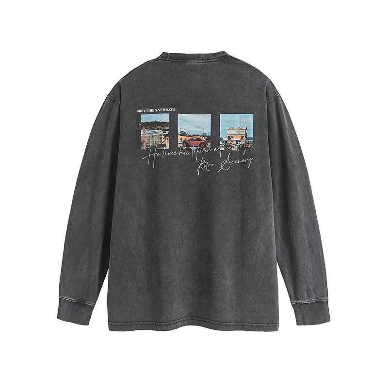 Faire Echo Vintage Landscape Print Shirt