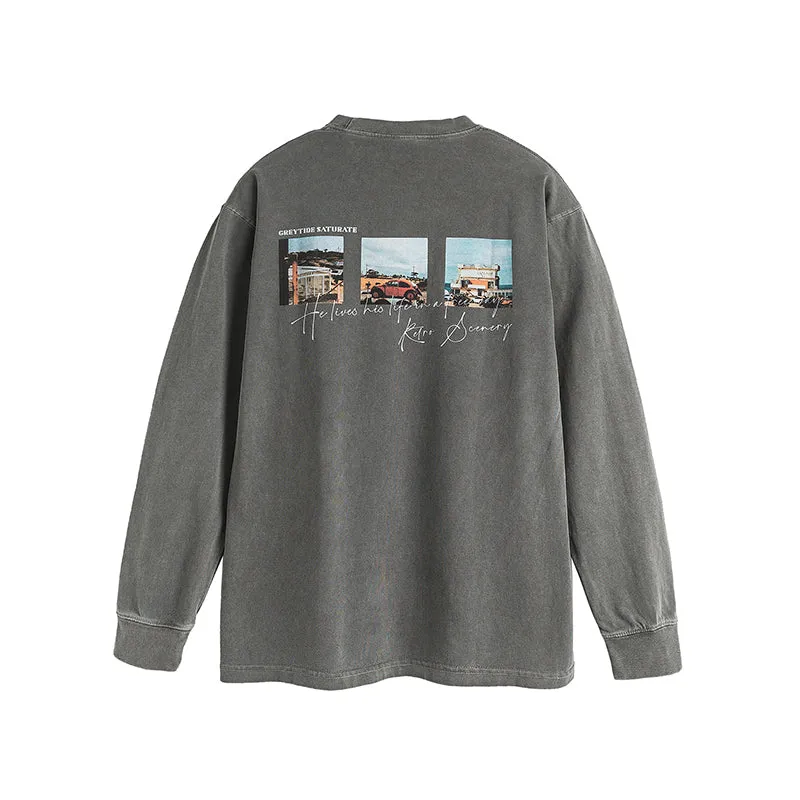 Faire Echo Vintage Landscape Print Shirt