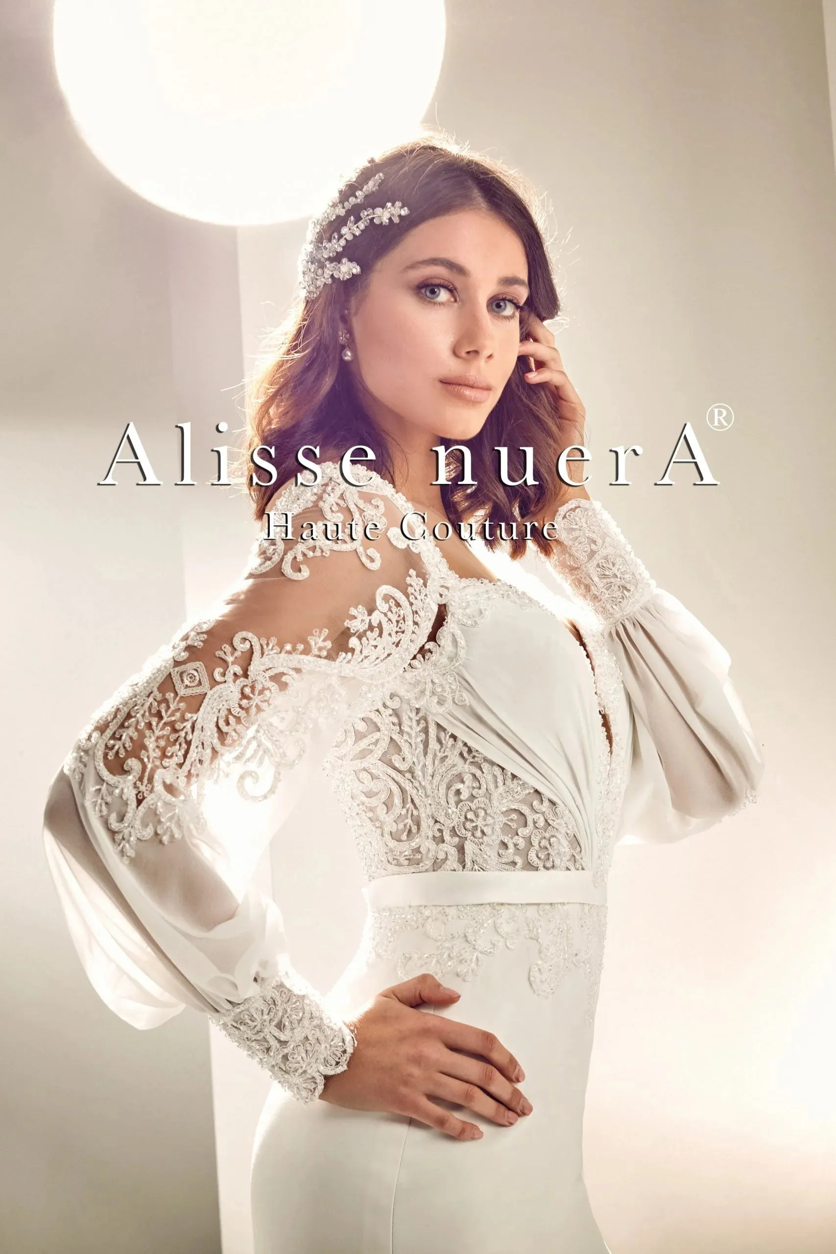 Floral Lace and Chiffon Sleeve V Neck Rustic Sheath Bridal Dress