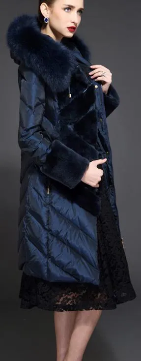 Fur-Trimmed Hooded Puffer Coat