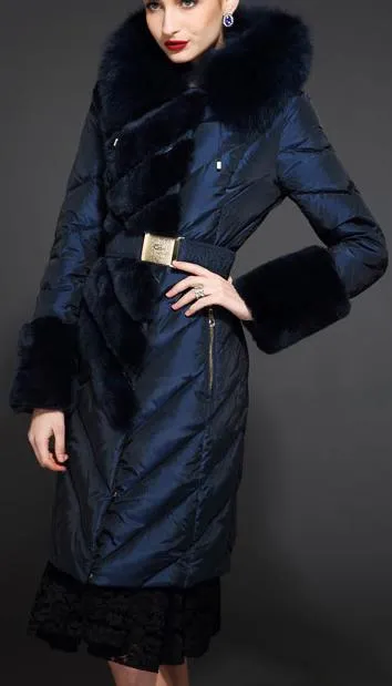 Fur-Trimmed Hooded Puffer Coat
