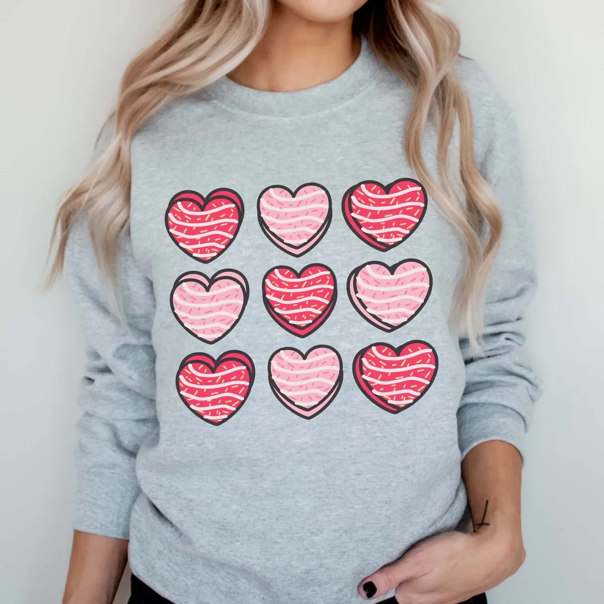 Heart Snack Cakes Collage Wholesale Crew Sweatshirt