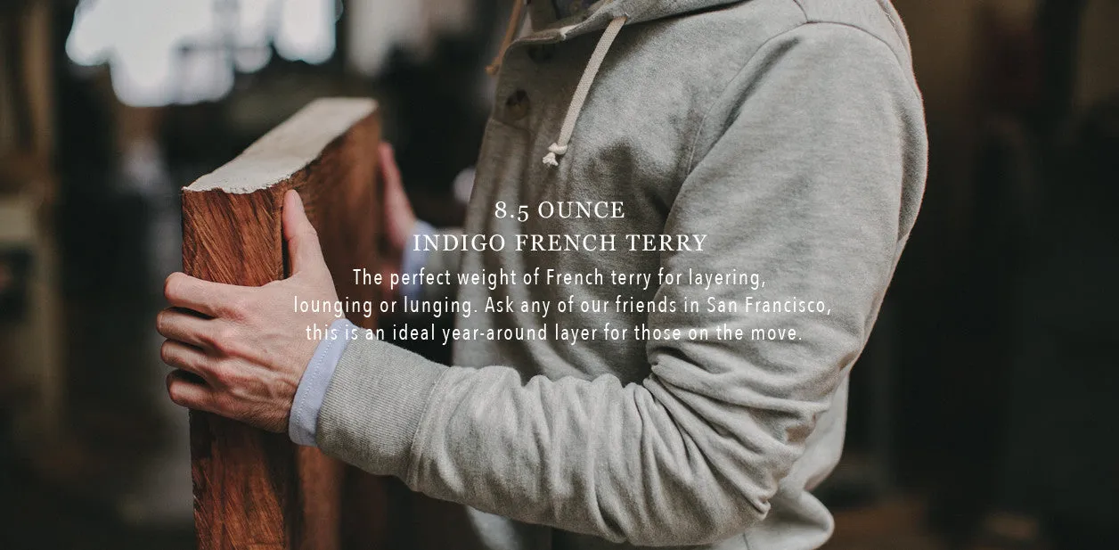 Heather Grey 3 Button Hooded Sweatshirt
