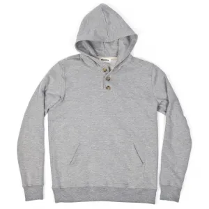 Heather Grey 3 Button Hooded Sweatshirt