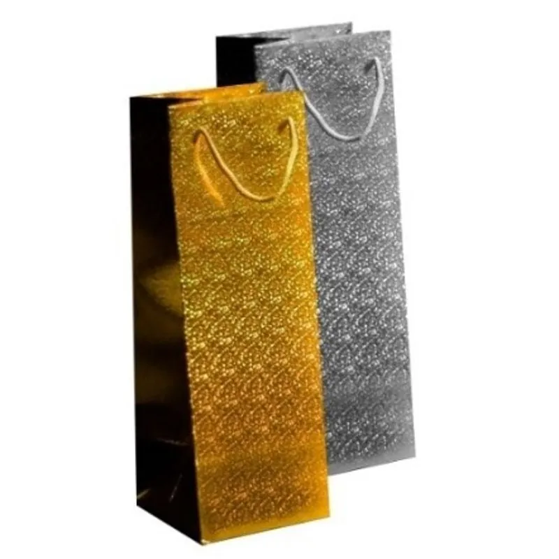 Holographic Bottle Bag Gold & Silver - Case of 12