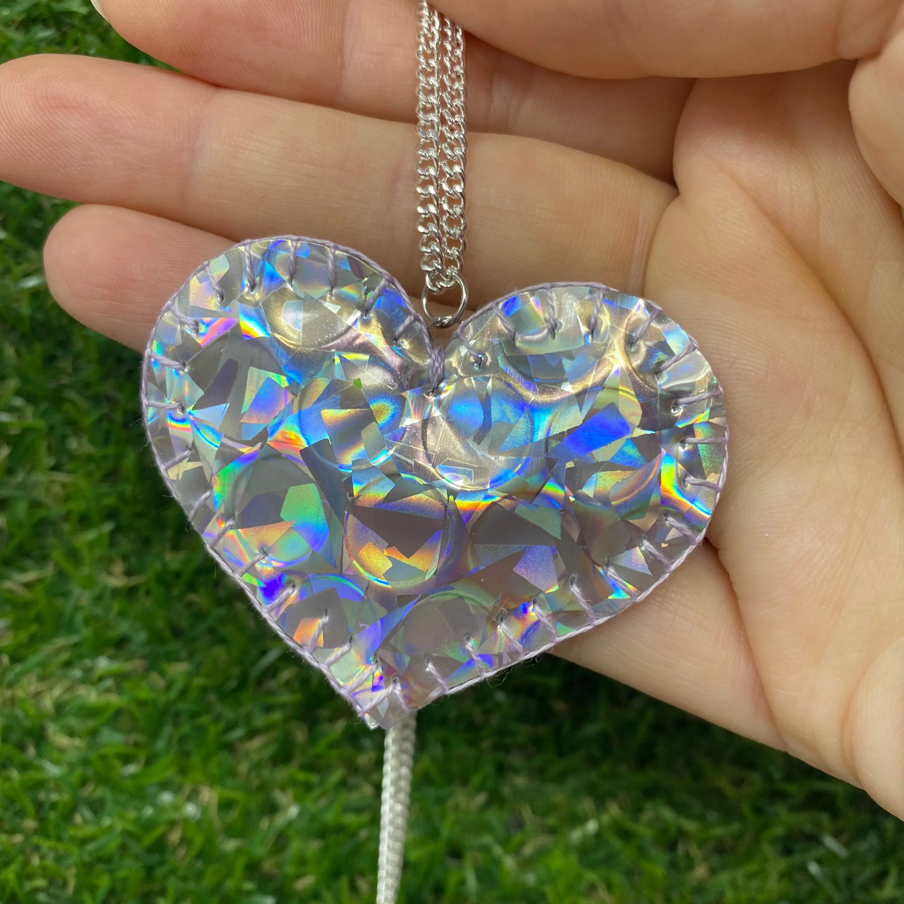 Holographic heart pendants
