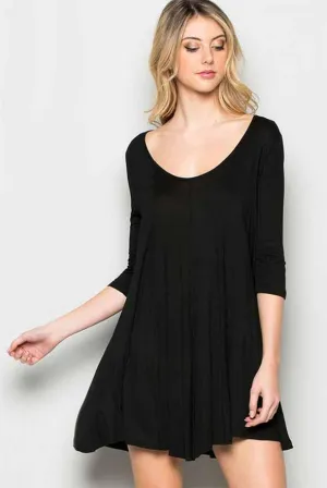 “I Feel Pretty” Swing Dress in Black