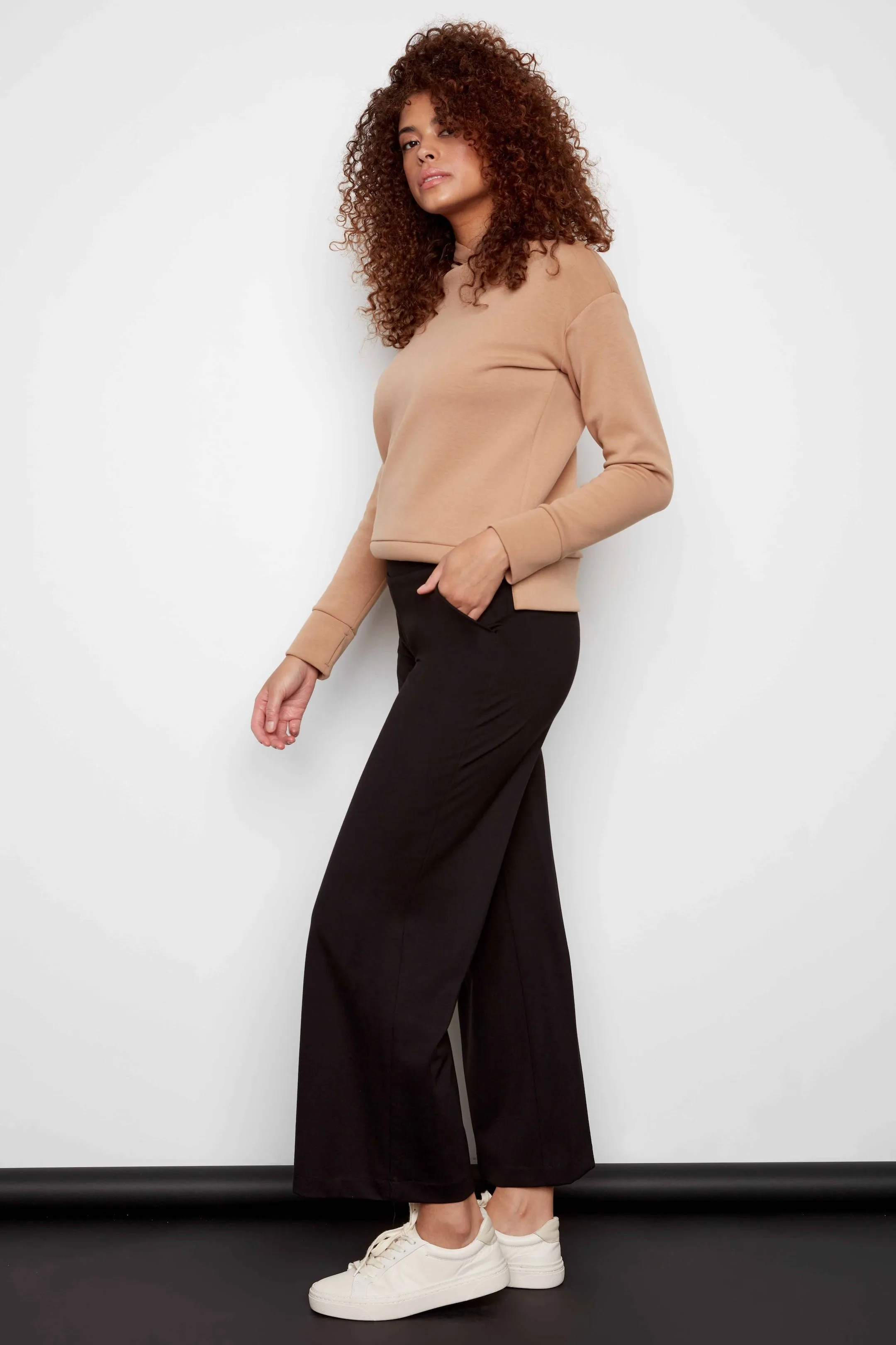 ILTM Roxanne Solid Wide Leg Ponte Pants