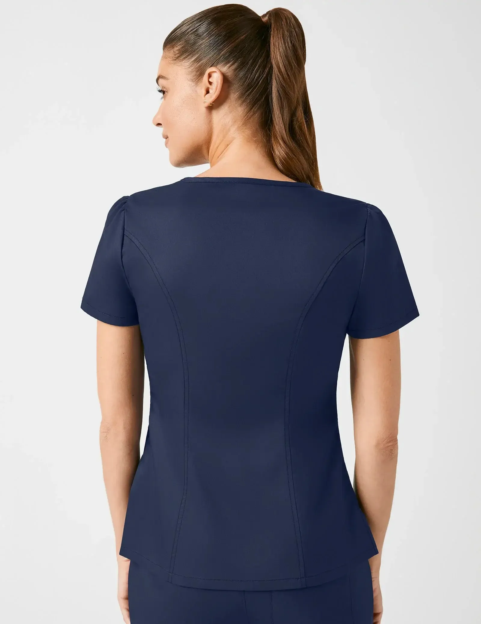 Jaanuu Women's Mock Wrap Neck Top - Peacoat