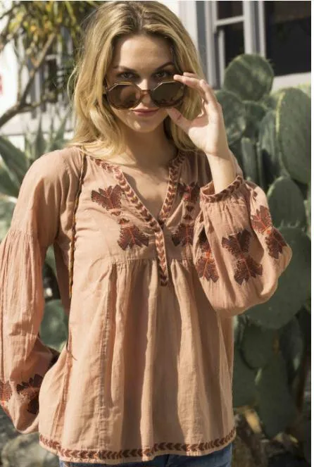 Jamie Embroidered Tunic Mocha