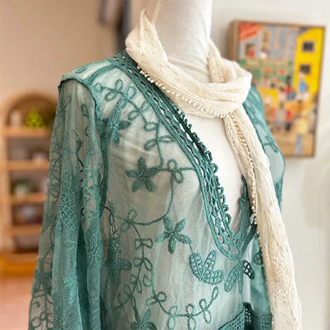 Joni Embroidered Teal Mini