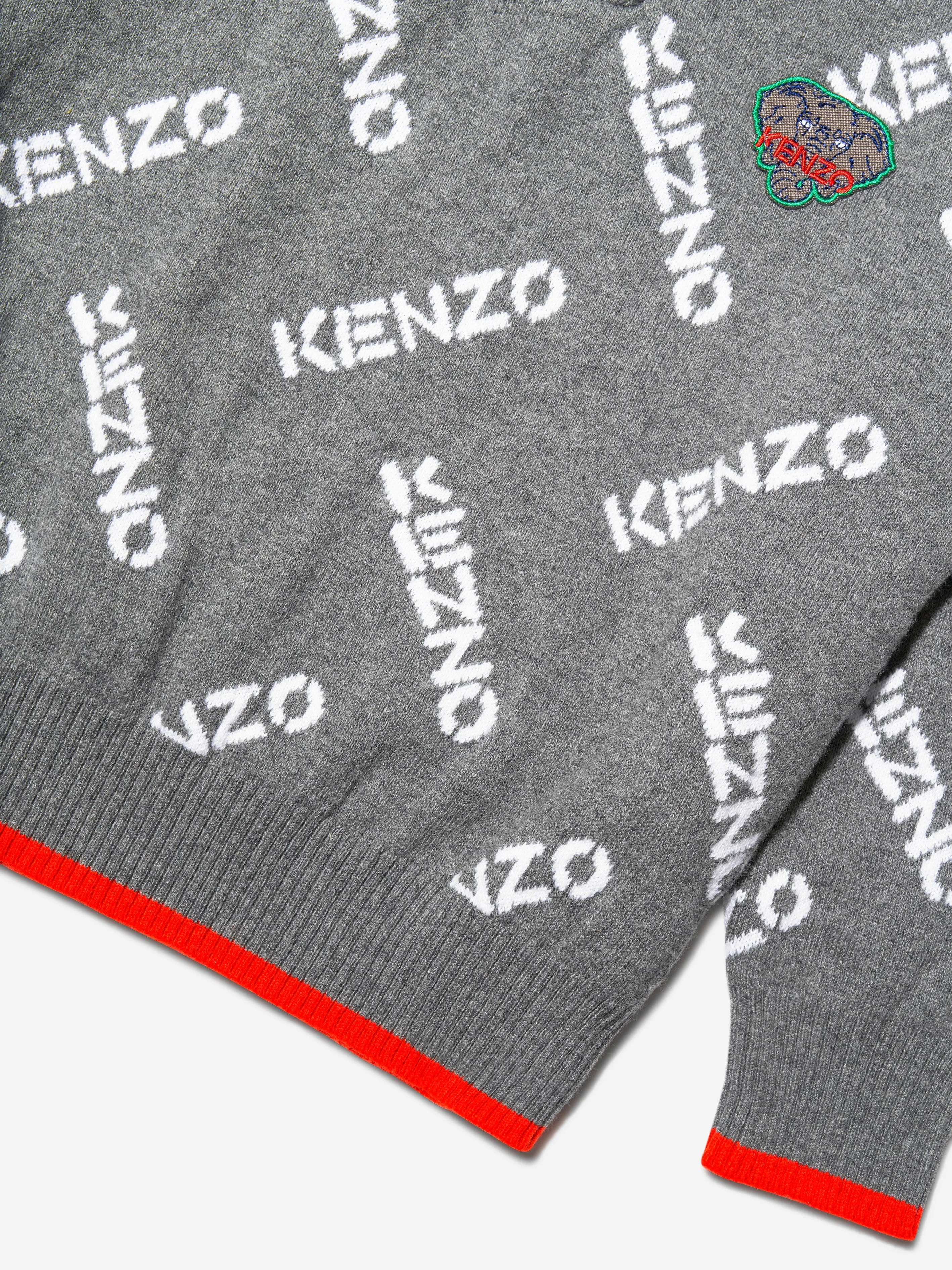KENZO Boys Knitted Logo Jumper