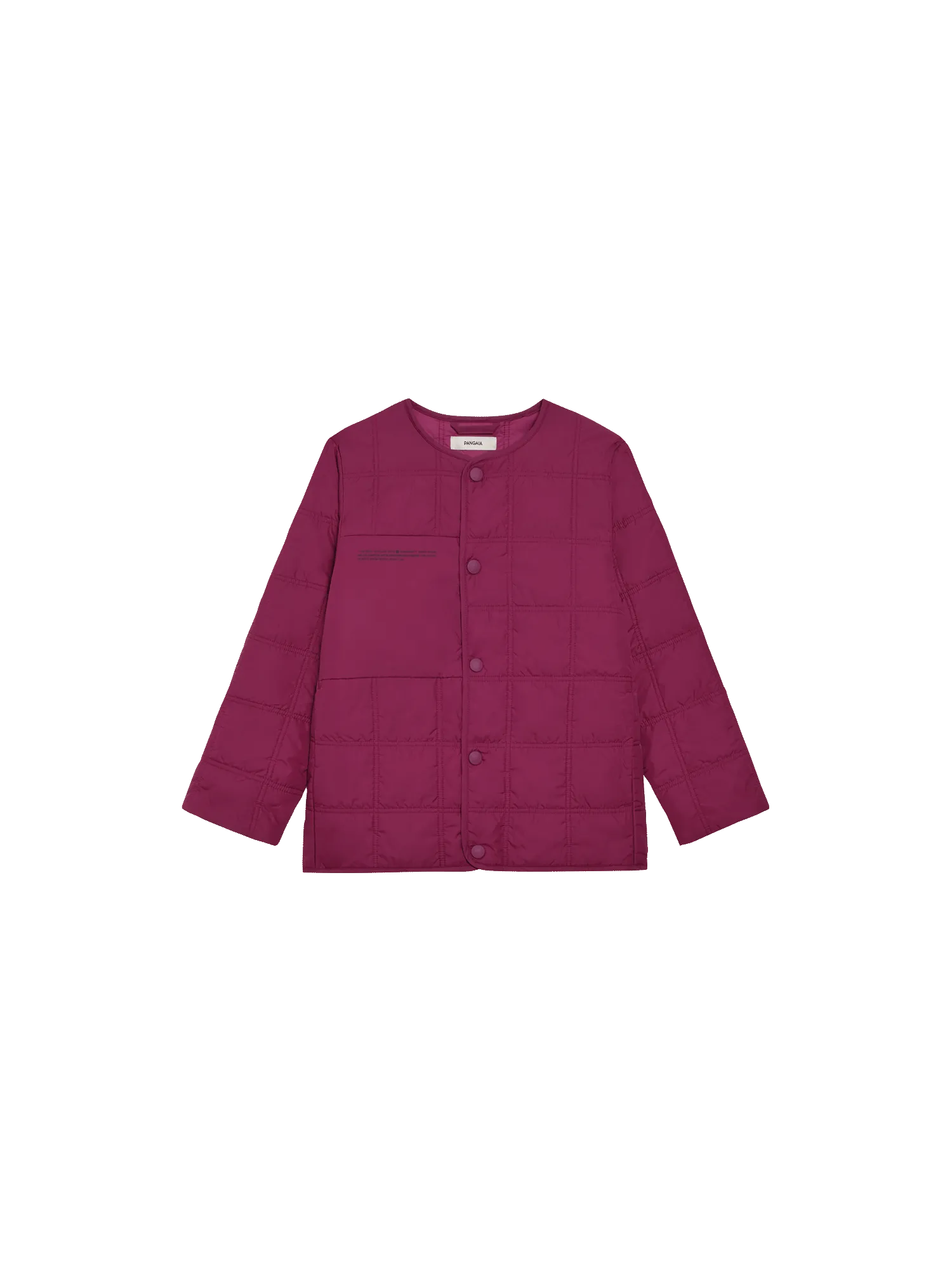 Kid’s Flower-Warmth Quilted Collarless Jacket—plum purple