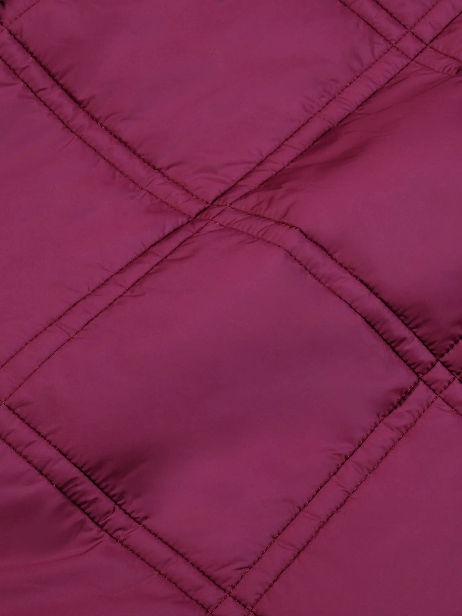 Kid’s Flower-Warmth Quilted Collarless Jacket—plum purple