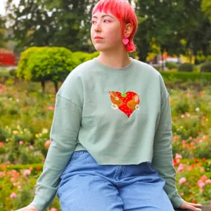 Kissing Bunnies Cropped Crew Neck Sweatshirt!