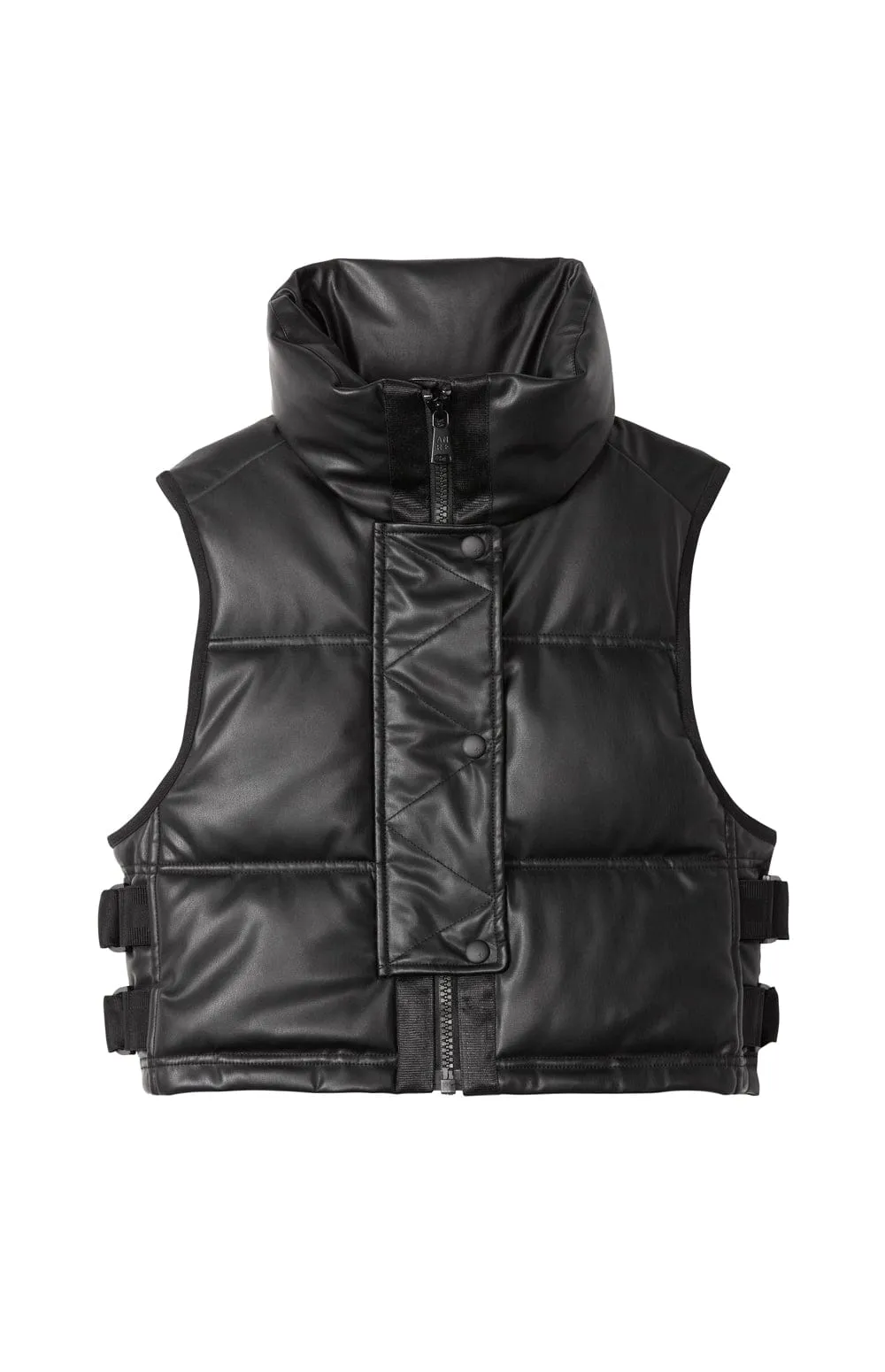 La Vitesse Cropped Vest  | Black Faux Leather