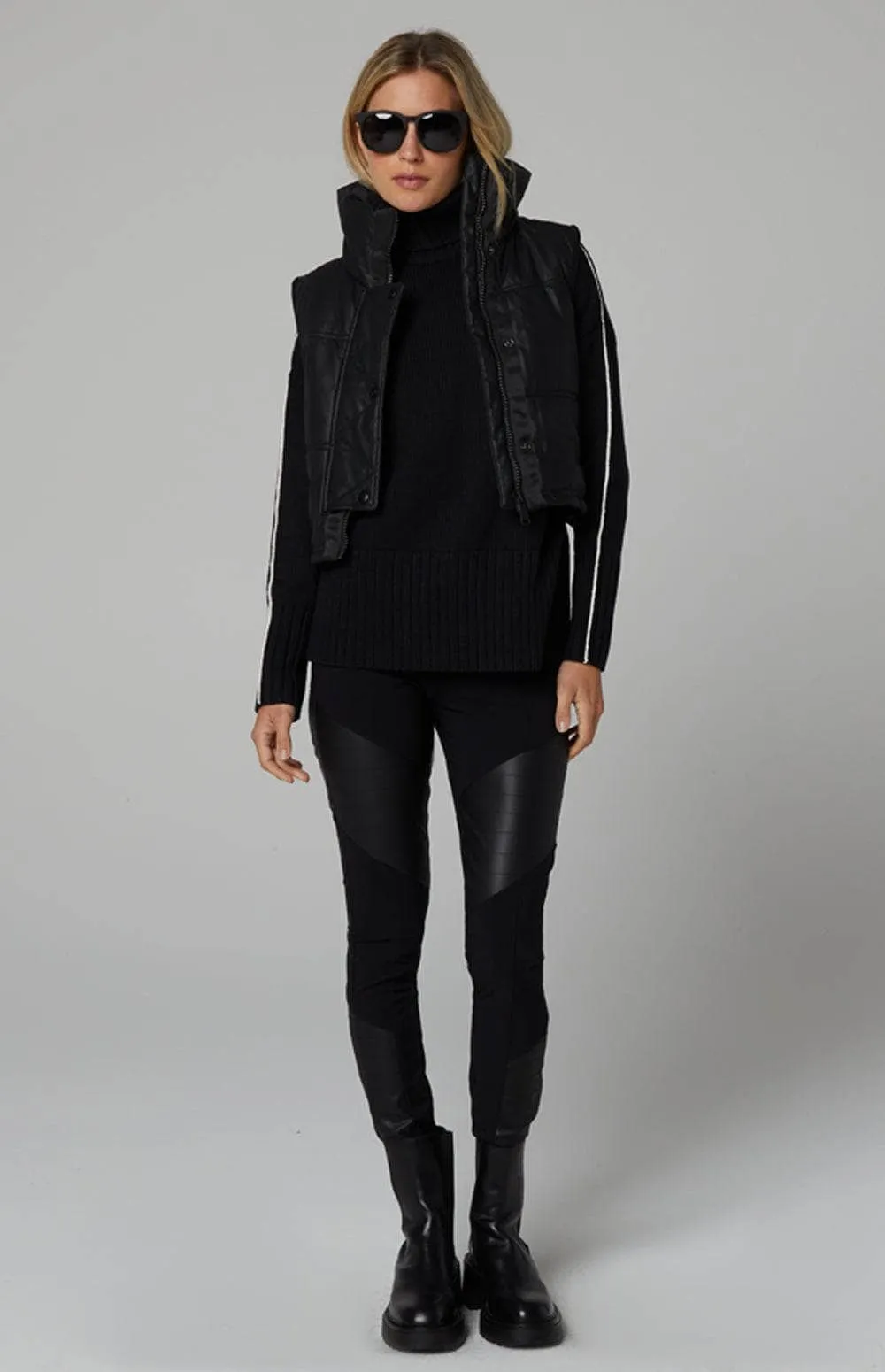 La Vitesse Cropped Vest  | Black Faux Leather