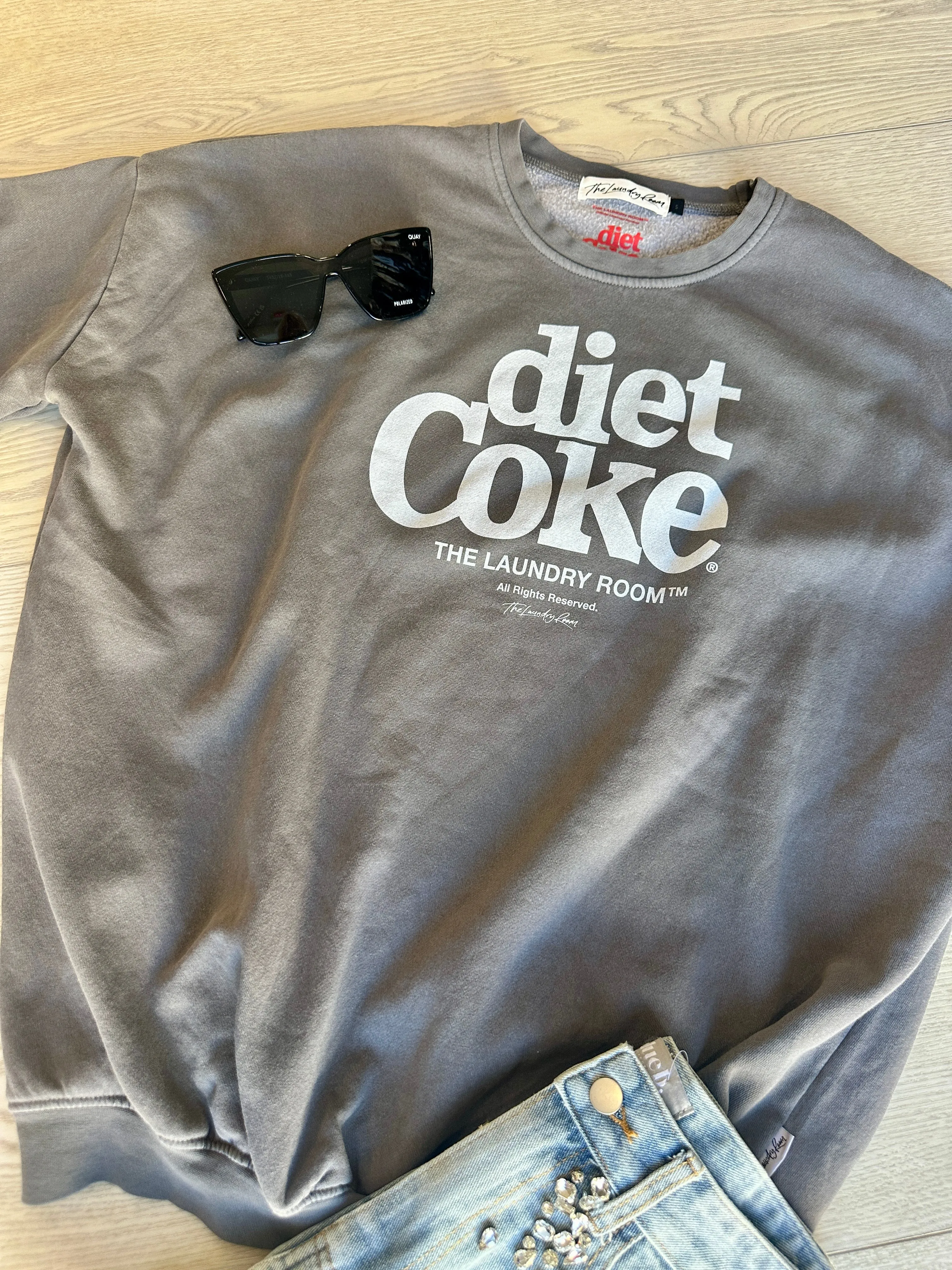 LICENSED!! "Diet Coke" Sweatshirt in Grey