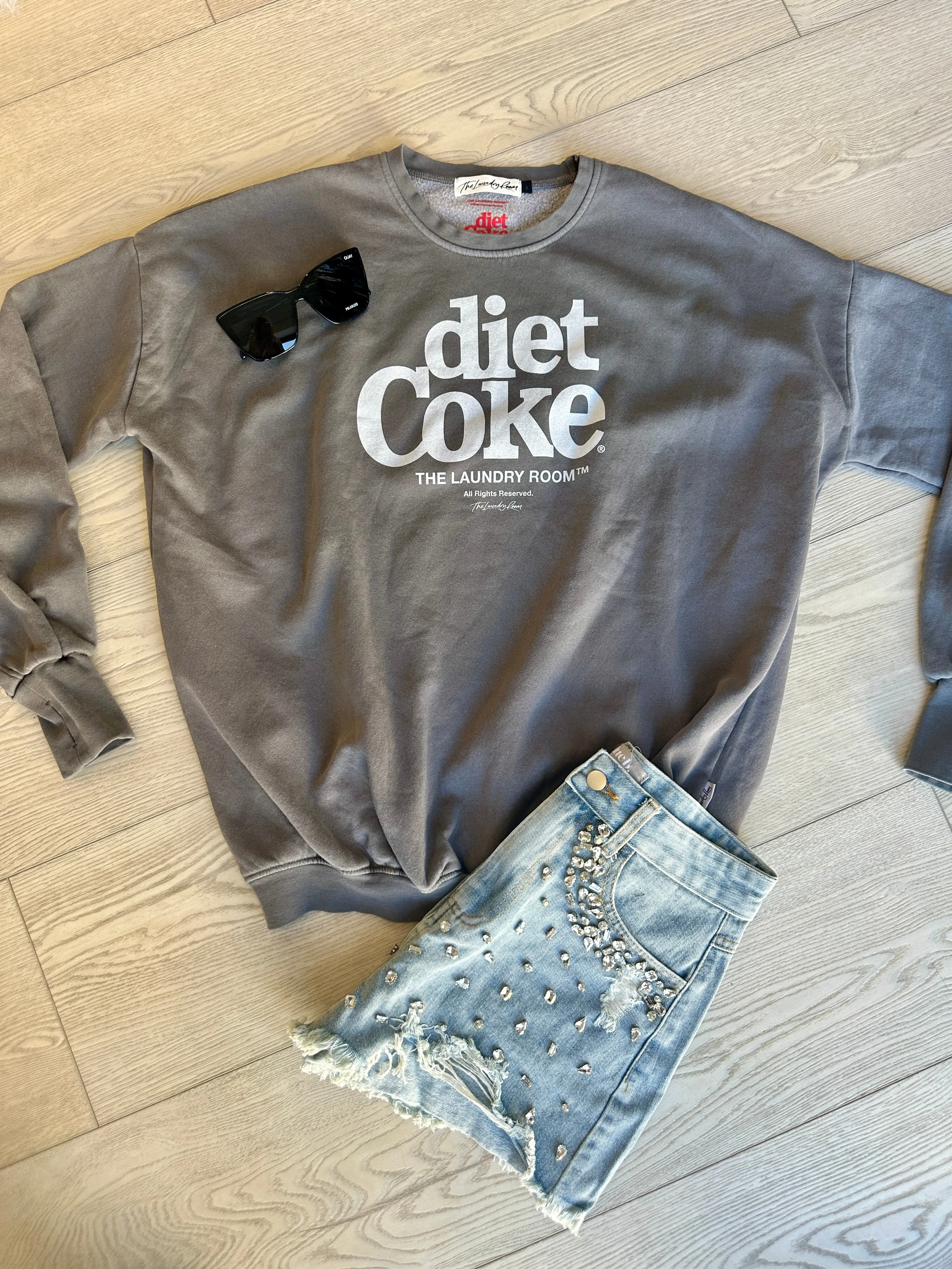 LICENSED!! "Diet Coke" Sweatshirt in Grey