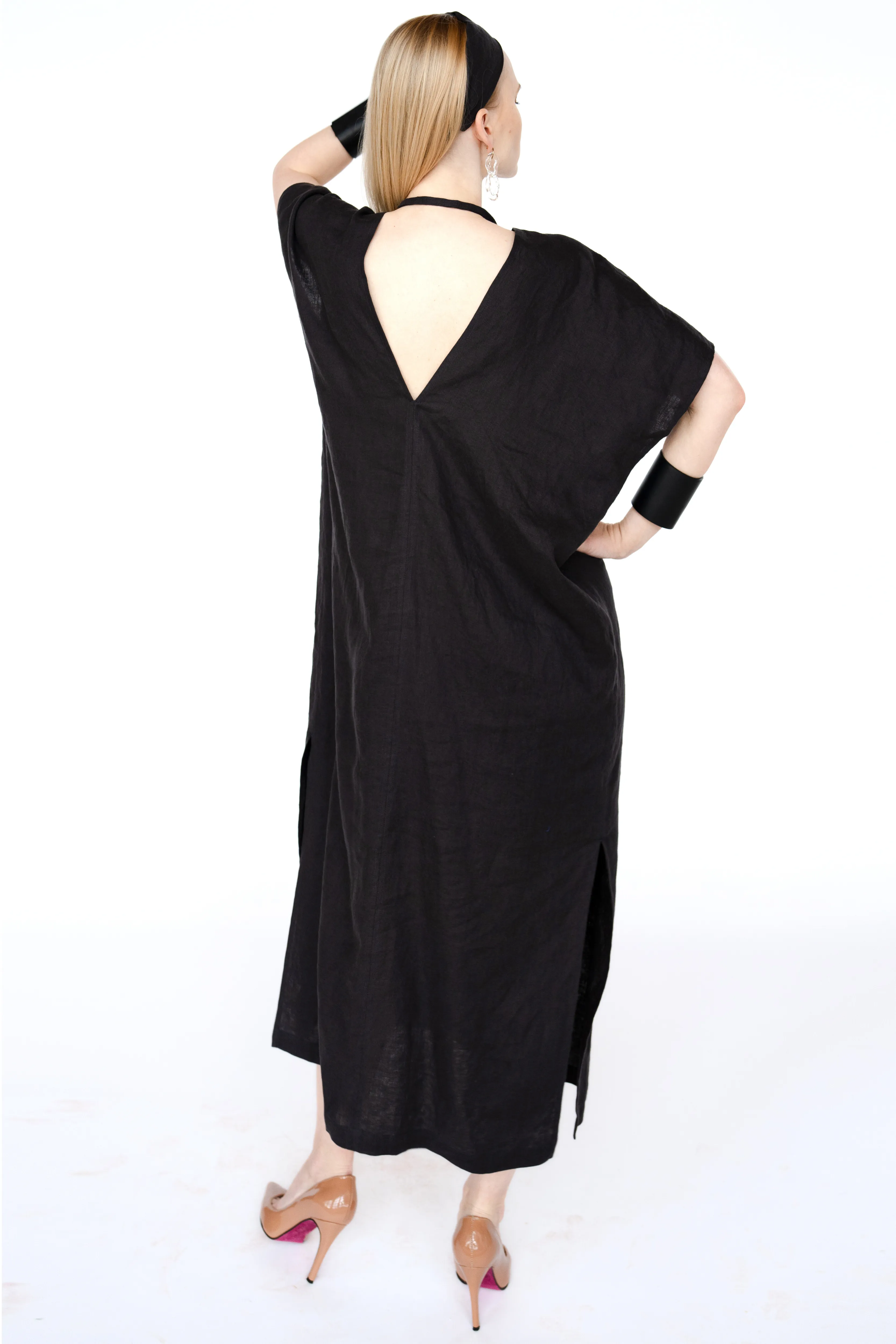 Linen Kaftan Dress/ one size/Zero Waste