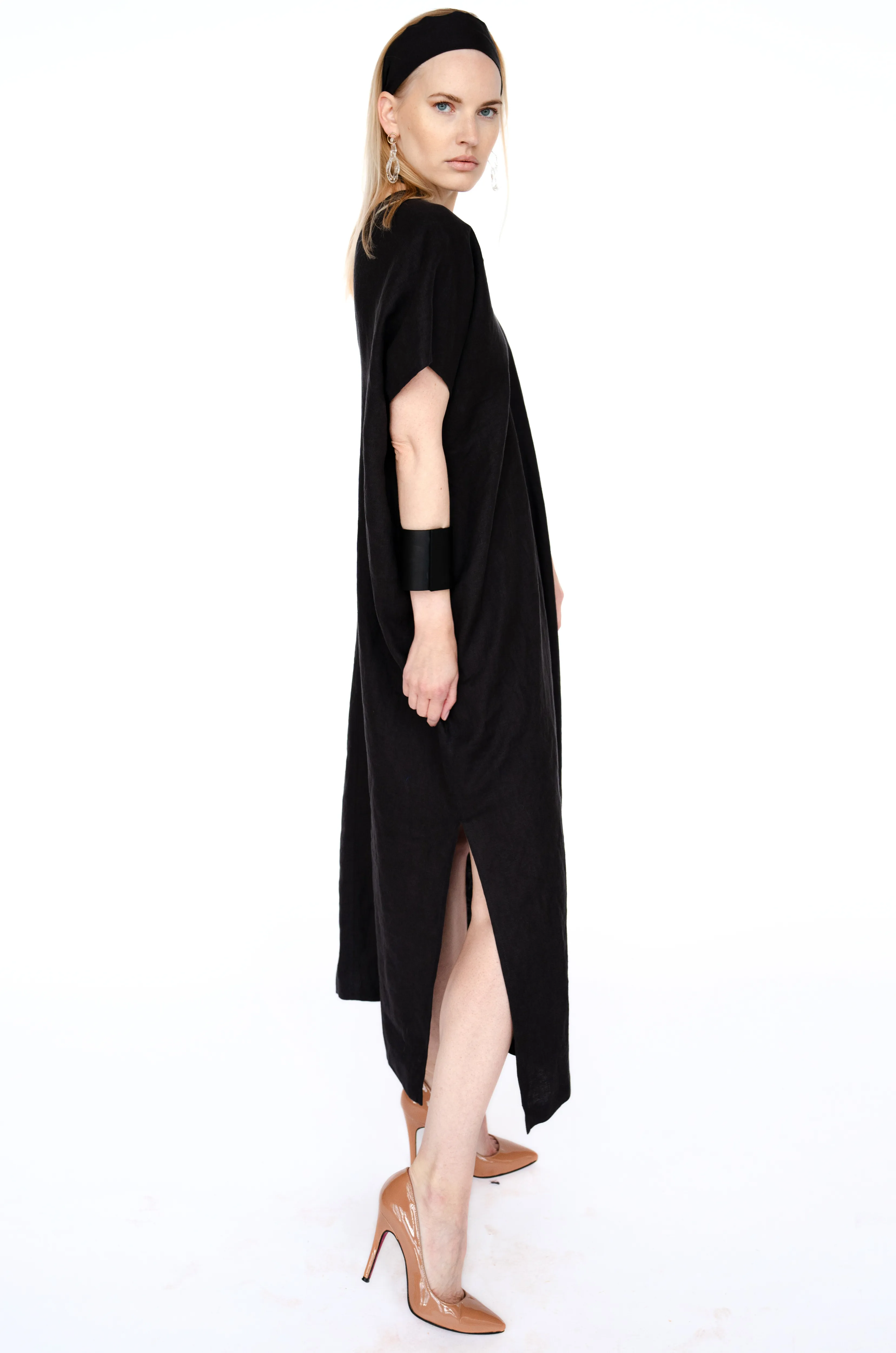 Linen Kaftan Dress/ one size/Zero Waste