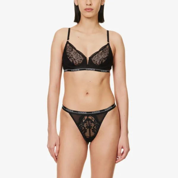 Lounge Underwear Royal Balconette Bra in Recycled Polyamide, Black