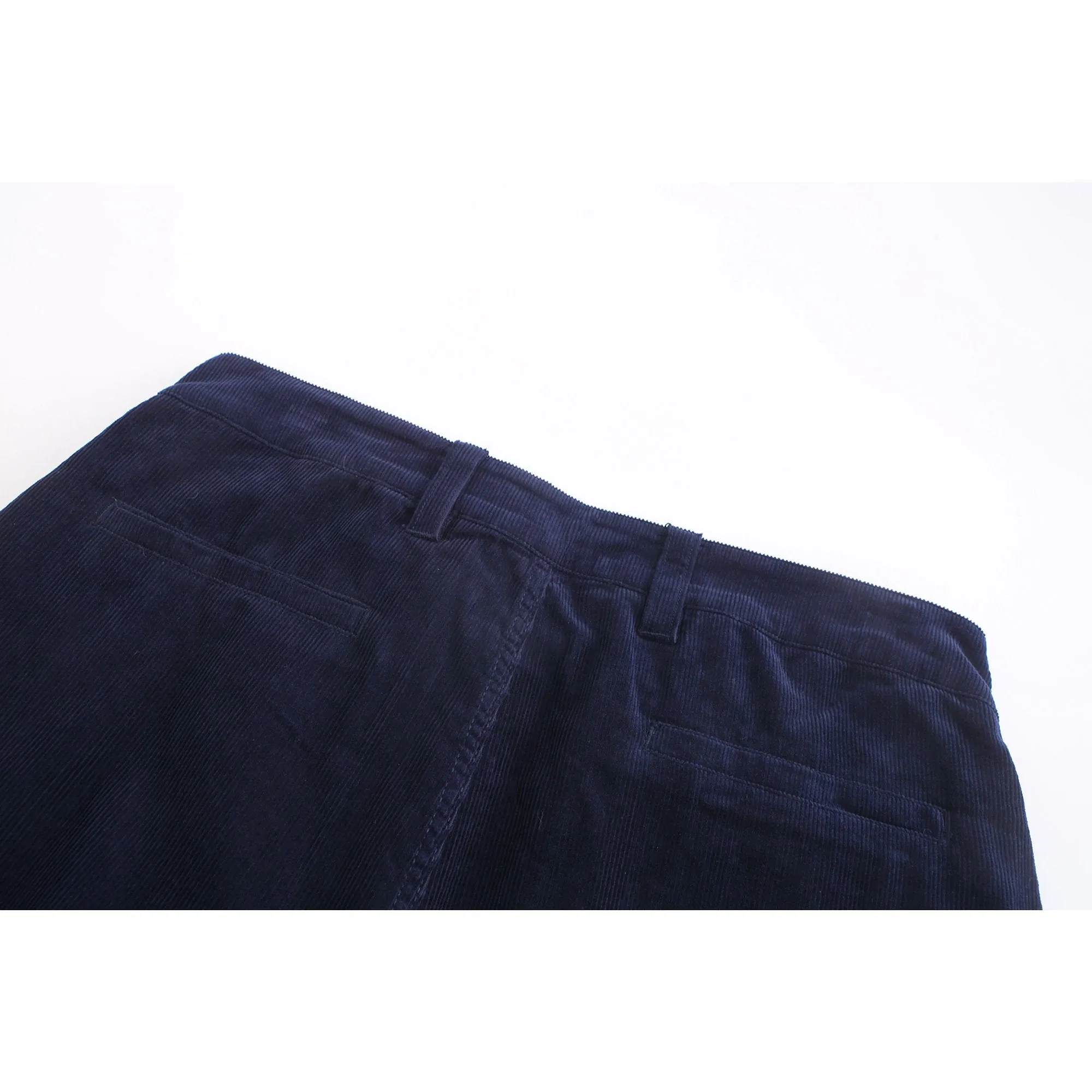 Men Patchwork Corduroy Pants - Navy